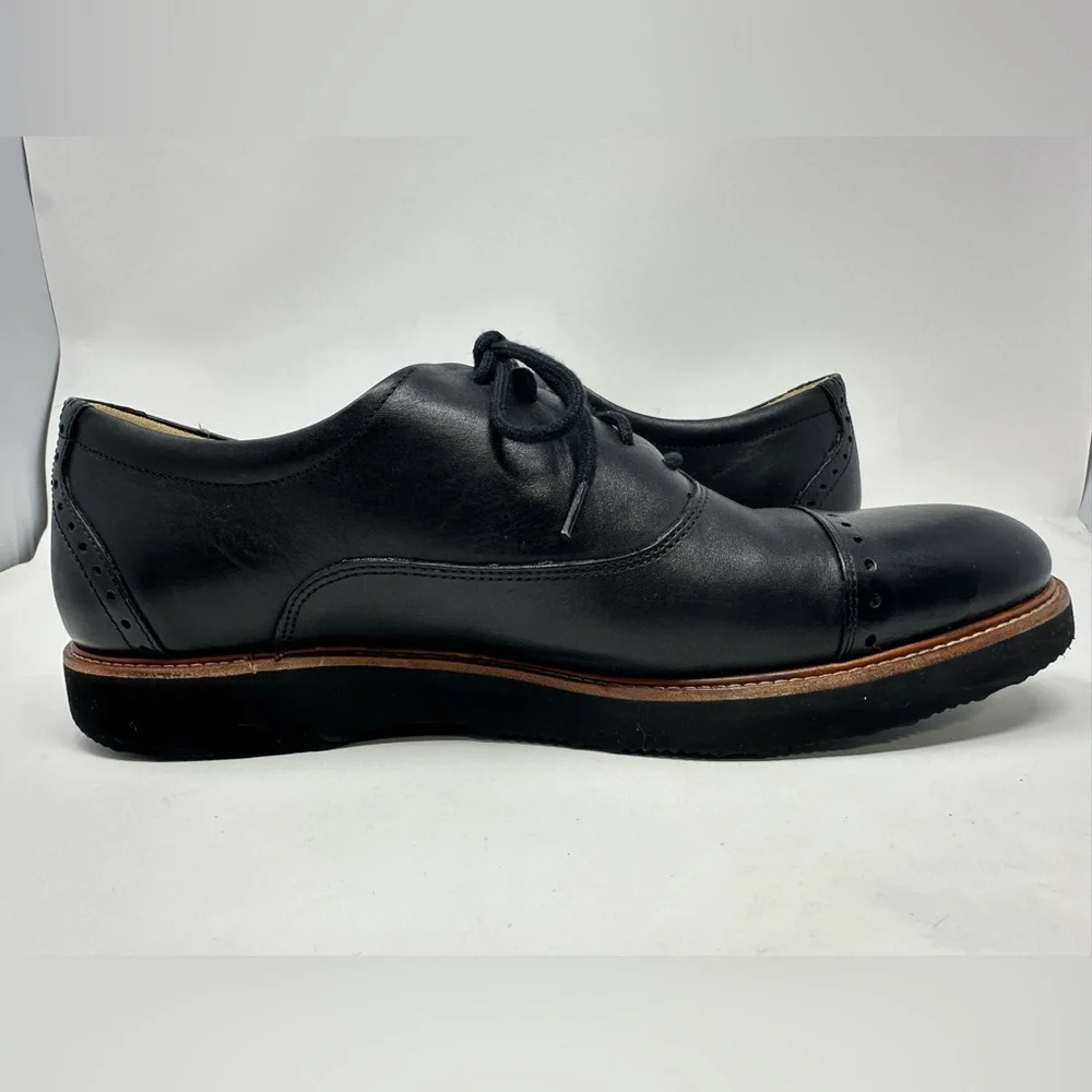 Samuel Hubbard Market‎ Cap Black Leather Comfort Dress Shoes Vibram Soles 11.5